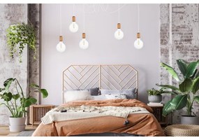 Csillár zsinóron MIROS 5xE27/60W/230V pók fehér/réz