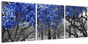 Kép - Kék fák, Central Park, New York (órával) (90x30 cm)