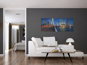 Kép - Alkonyat Rotterdamban, Hollandia (120x50 cm)