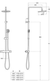 Roca A5A2F18C00 - Zuhanyszett termosztátos csapteleppel VICTORIA fényes króm