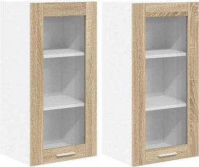 vidaXL Függő szekrény 2 pcs Sonoma tölgy 40 x 31 x 80 cm Faanyag