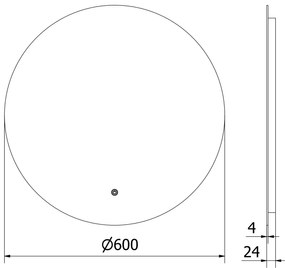 Mexen Erg kerek LED háttérvilágítású fürdőszobai tükör 60cm 6000K páramentes fűtőbetét 9823-060-060-611-00