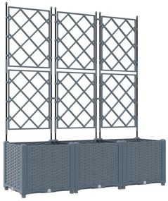 Kertvirágtartó Rácsos 3 db Világosszürke 120x40x143 cm