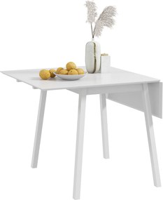 HOMCOM Összecsukható Étkezőasztal 2-4 Személynek, Vidéki Stílusú Összecsukható Konyha és Étkezőasztal Kicsi Terekhez, 110 x 86 x 75 cm, Fehér | Aosom