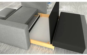 Világosszürke bársony kinyitható-tárolóhelyes kanapé 151 cm Wave – ELTAP