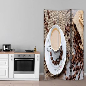 Gario Paraván Szétszórt kávébabok Méret: 180 x 170 cm, Kivitelezés: Forgó paraván 360°