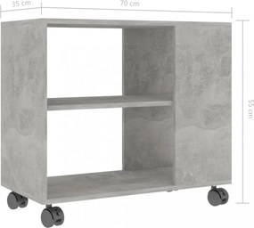 betonszürke szerelt fa kisasztal 70 x 35 x 55 cm