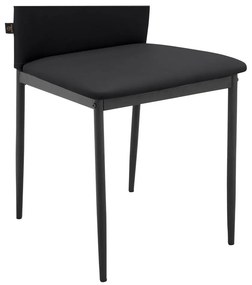 Fekete bőrutánzat étkezőszék szett 2 db-os Pavia – Støraa