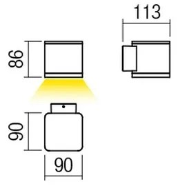 Redo 9080 - LED kültéri fali lámpa BETA LED/6W/230V 3000K IP54 barna