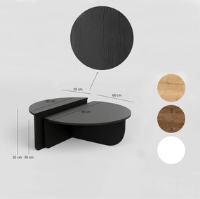 Podium dohányzóasztal, fekete, 90 cm