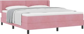 vidaXL Boxrugós ágy matracmal Rózsaszín 200 x 180 cm Poliészter