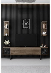 TV szekrény Black Line - Walnut, Black
