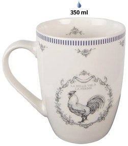 Porcelán bögre kakasos French Rooster