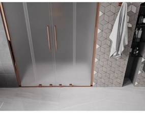 Mexen Velar Duo, tolózuhanyajtó nyitáshoz 160 cm, 8 mm-es matt üveg, rózsaszín arany, 871-160-000-32-60