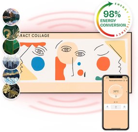 Klarstein Wonderwall Air Art, infravörös smart hősugárzó, 60 x 120 cm, 700 W, fali installáció, applikációval vezérelhető, absztrakt