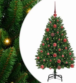 vidaXL Mű karácsonyfa 150 LED-del Zöld 120 cm PVC és fém