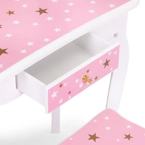 Gyermek kozmetikai asztal hármas tükörrel és zsámollyal