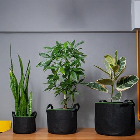 Blumfeldt Textil virágcserép, 5 darabos készlet, 5 literes, gyapjú, fogantyúkkal