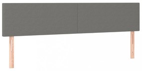 sötétszürke szövet rugós és LED-es ágy matraccal 180 x 200 cm