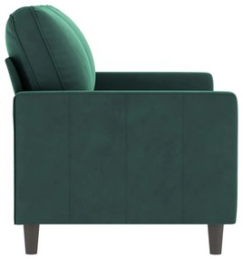 kétszemélyes sötétzöld bársony kanapé 120 cm