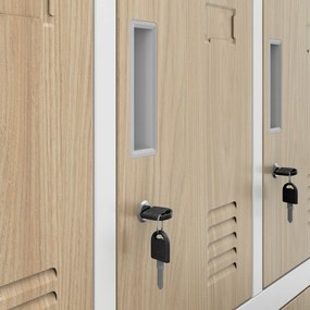 Rekeszes szekrény ROBERT, 1360 x 1720 x 450 mm, Eco Design: fehér/sonoma tölgy