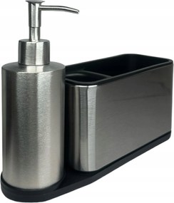 Konyhai Folyékony Mosogatószer Adagoló Súrolószivacs Szálcsiszolt Acél Készlet