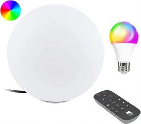 Kerti lámpa kerek Edi Light Led színes E27 gömb 50 cm fehér