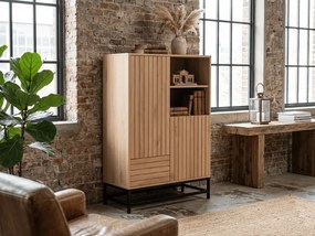 Magas komód VALMOR 120x75 cm, tölgy dekoráció
