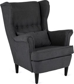 Fotel Wypoczynkowy EVAN 2 z Podnóżkiem Ciemnoszary