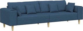 vidaXL Kanapé párnával Kék 250 x 77 x 76 cm szövet