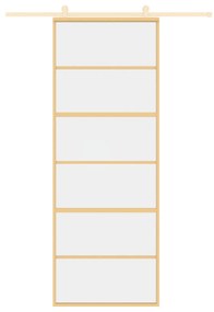 Aranyszínű átlátszó ESG üveg és alumínium tolóajtó 76 x 205 cm