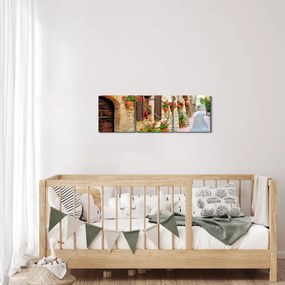 Kép - festői olasz sikátor (órával) (90x30 cm)