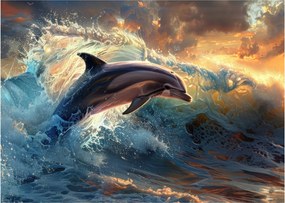 Üveg kép - Delfin, illusztrációk (70x50 cm)