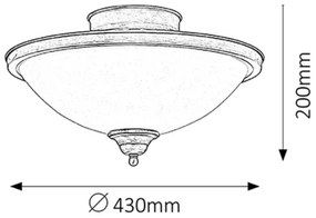 Rabalux 2759 - Mennyezeti lámpa ELISETT 2xE14/40W/230V