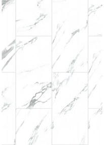 Mexen Glacier White vinil panelek mintája 610 x 305 mm SPC 6,5 mm, IXPE 1,5 mm, 4 V-fuga, Jazz White - F1151-S