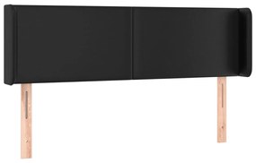 fekete műbőr szárnyas fejtámla 147x16x78/88 cm