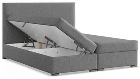 Agen ágy, szövet, 180 x 200, ágyneműtartóval, szürke