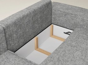 Szürke zsenília kinyitható-tárolóhelyes sarokkanapé (bal oldali-L alakú) Tonga – Maison de Rêve