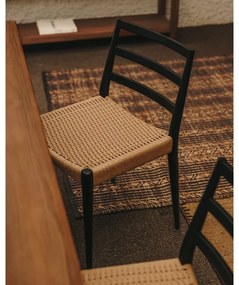 Fekete-natúr színű tölgyfa étkezőszék szett 2 db-os Analy – Kave Home