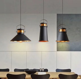 Toolight Szerszámlámpa - Mennyezeti lámpa ASTI B 1xE27, fekete-arany, OSW-00179