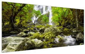 Erdei tájkép és a patak (120x50 cm)
