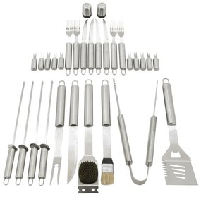 Grillező eszközök rozsdamentes acél tokkal 30 db