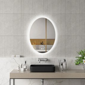 Erga Paola, ovális LED tükör 60x80cm, 2070 lm, 3 fényszín, első és hátsó világítás, ERG-V01-302-6080-00