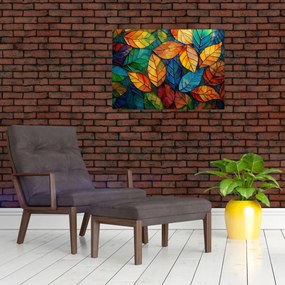 Üveg kép - Levélmozaik (70x50 cm)