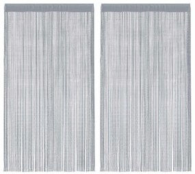 2 db világosszürke zsinórfüggöny 140 x 250 cm