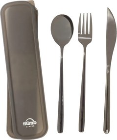 Fekete rozsdamentes acél evőeszköz készlet 3 db-os Mimo – Premier Housewares