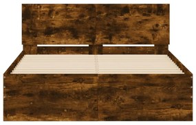füstös tölgy színű ágykeret fejtámlával 120 x 200 cm
