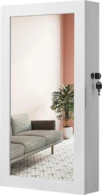 Zárható ékszerszekrény tükörrel, falra szerelhető