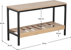 Cipőtartó, tölgy/fekete, REST
