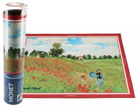 H.C.023-0002 Szövött jellegű tányéralátét 29,5x40cm,polyester,Monet:Pipacsmező